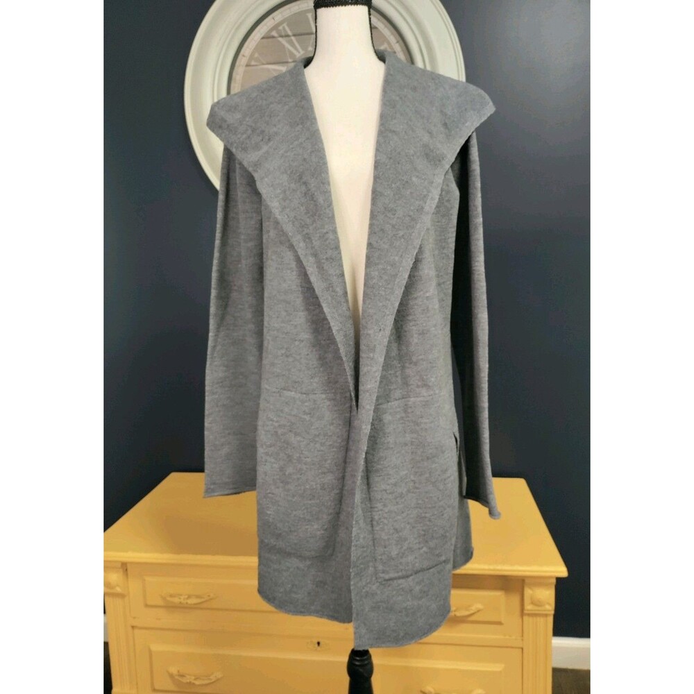 Toad & Co Cardigan Sweater Women's S Dark Gray 100% Wool Non-Mulesed Hooded Cozy